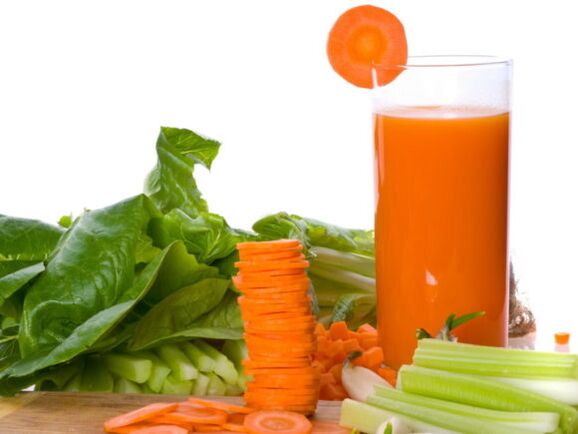 Freshly cut juices from varicose veins